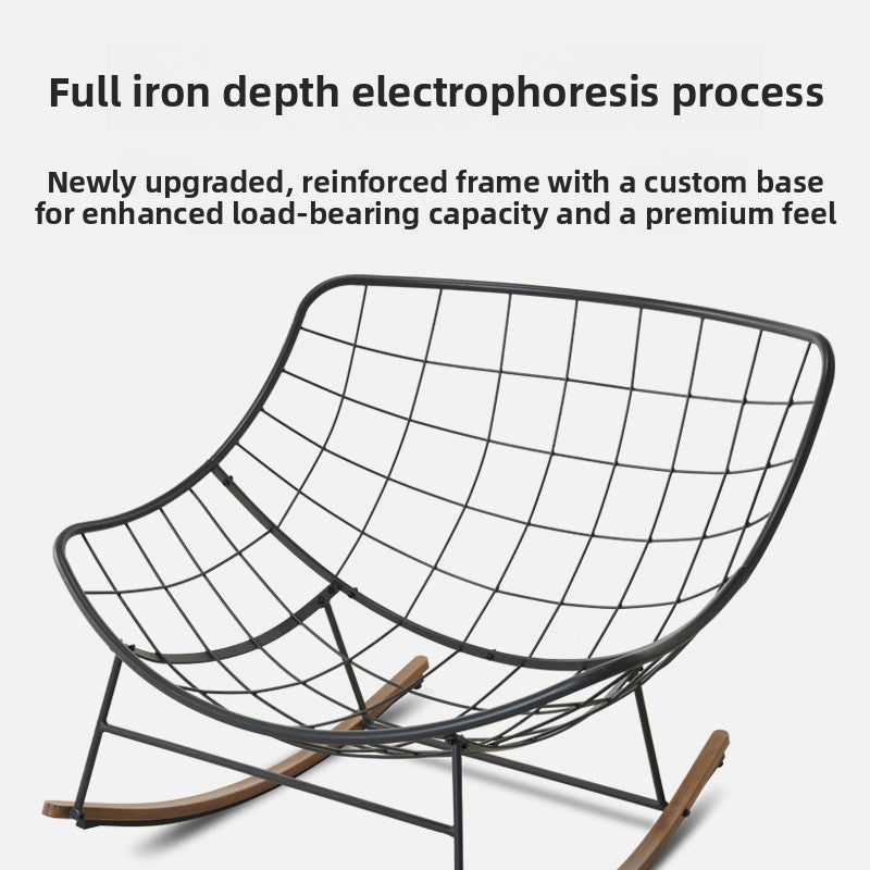 Minimalist Outdoor Rocking Chair with Water-Repellent Cushion