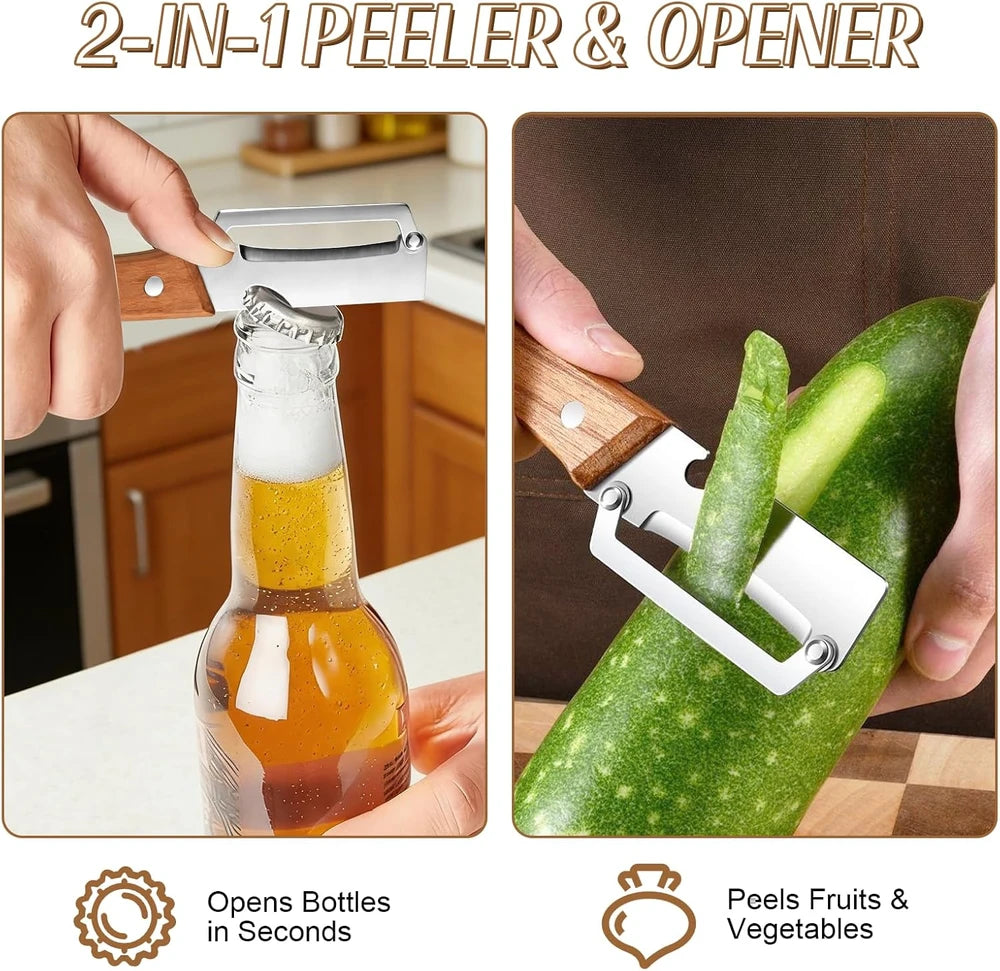 Wooden Handle Vegetable Peeler