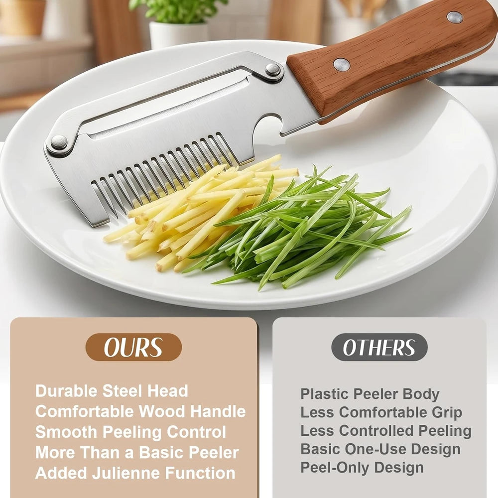Wooden Handle Vegetable Peeler