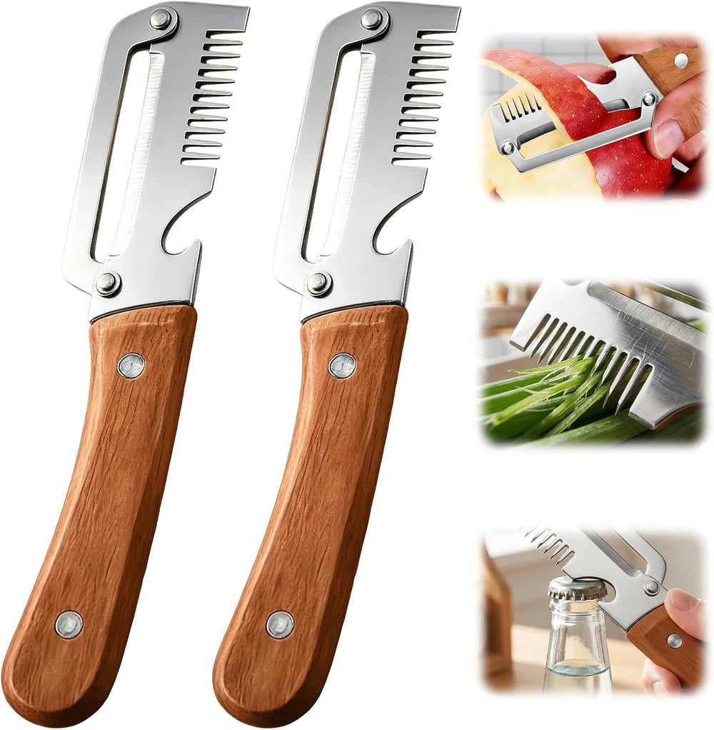Wooden Handle Vegetable Peeler