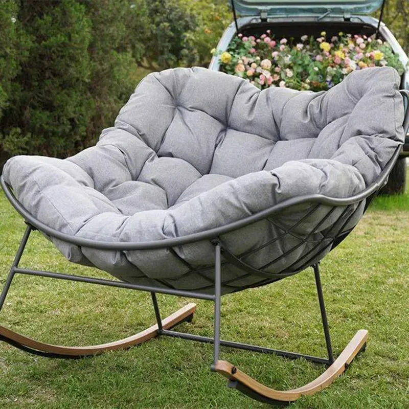 Outdoor E-Coated Rocking Chair with Cushion