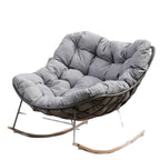 Minimalist Outdoor Rocking Chair with Water-Repellent Cushion