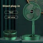 Portable folding desk fan with phone holder
