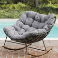 Minimalist Outdoor Rocking Chair with Water-Repellent Cushion