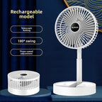 Portable folding desk fan with phone holder